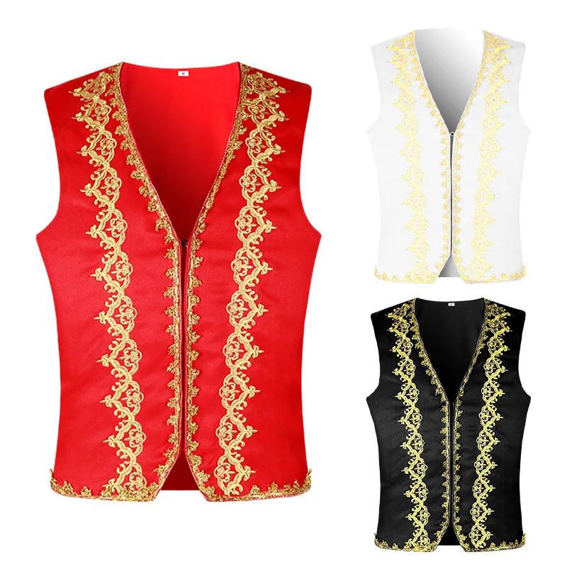 Embroidery Online - Medieval Gold Embroidery Baroque Vest Men