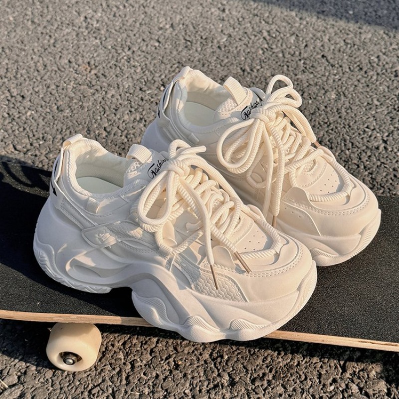 Women Beige Platform Dad Sneak - đánh giá và giá Embroidery Garments