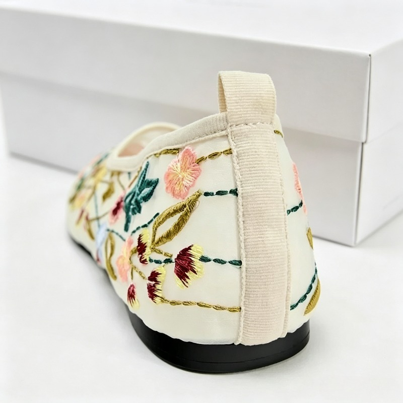 Round Toe Mesh Ballet Flats Sh - đánh giá và giá Embroidery Meaning