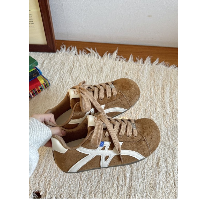 Women Brown‑White Suede Retro  - đánh giá và giá Embroidery Garments