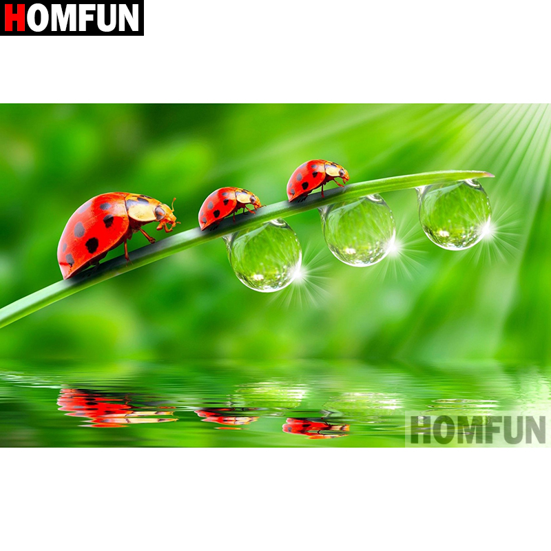 HOMFUN Nghệ Thuật 5D Tự Làm Tr - đánh giá và giá Embroidery Lady Bug