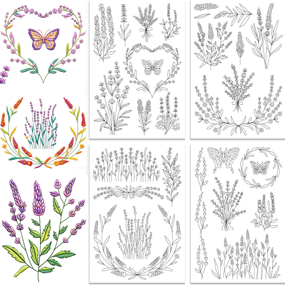 Lavender Flower Butterfly Wate - đánh giá và giá Embroidery Meaning