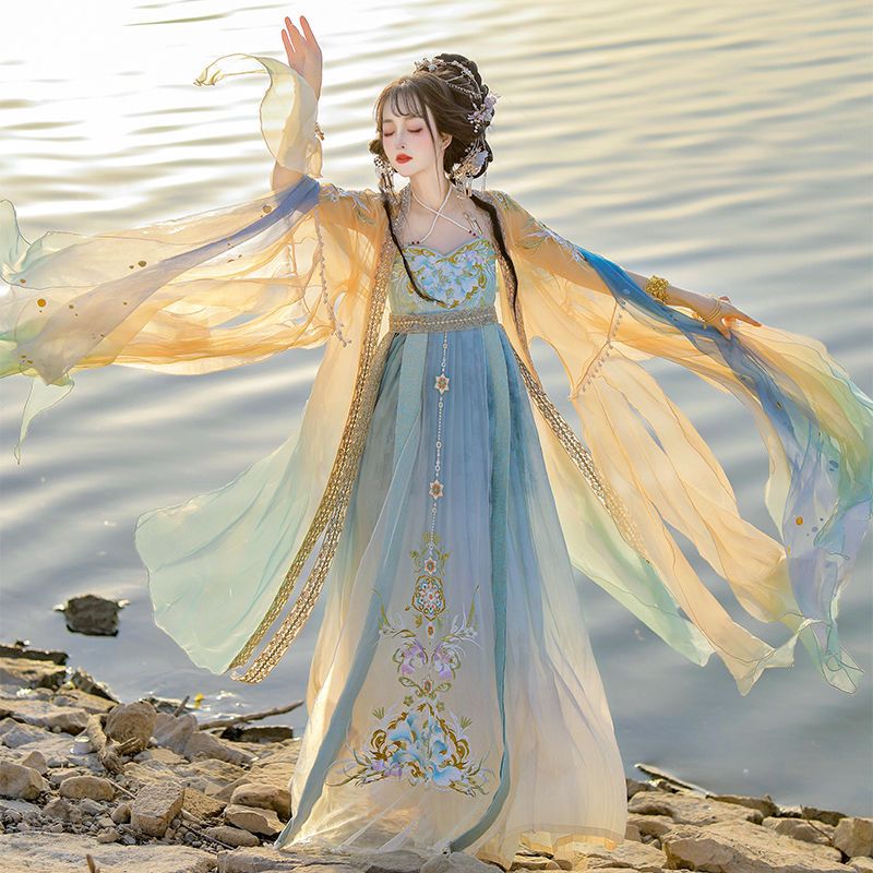 Chinese Hanfu Dress Women Trad - đánh giá và giá Embroidery Yellow Dress