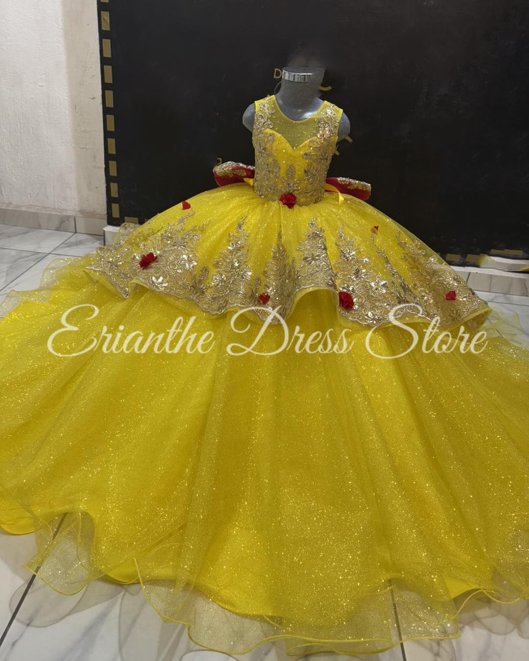 Yellow Flower Girl Dress For W - đánh giá và giá Embroidery Yellow Dress