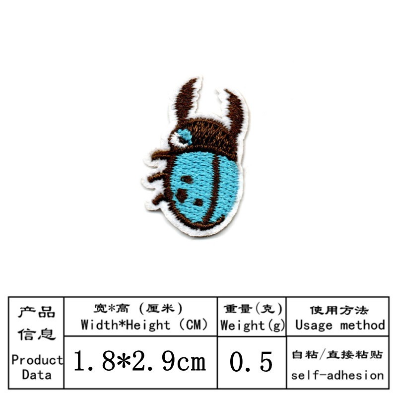 50pcs/Lot Stick-on Anime Embro - đánh giá và giá Embroidery Lady Bug